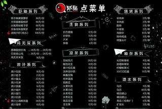 时尚黑色简洁清新菜单图片