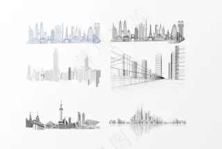 上海城市剪影图片