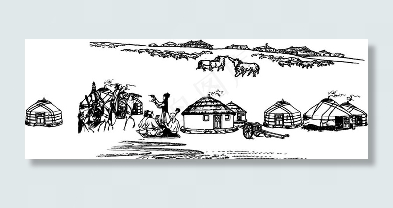 蒙古包矢量素材图片