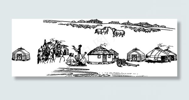 蒙古包矢量素材图片