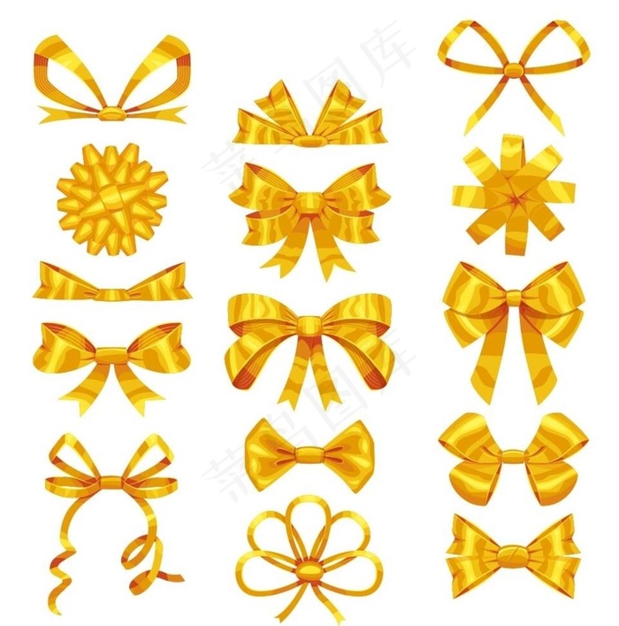 矢量黄金蝴蝶结图片