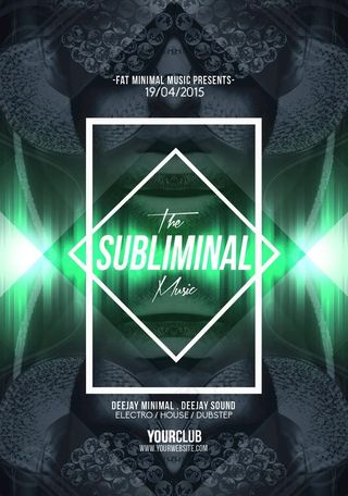 炫酷美女音乐海报模板素材设计图片