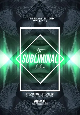 炫酷美女音乐海报模板素材设计图片