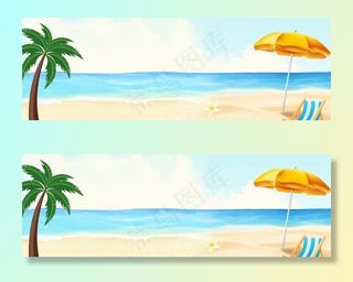 夏天沙滩海边海报图片
