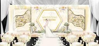 香槟色婚礼立体设计图片