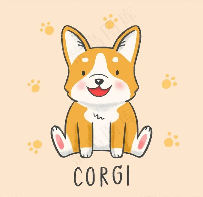 矢量可爱宠物狗狗图片ai矢量模版下载