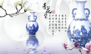 古典青花瓷背景图片