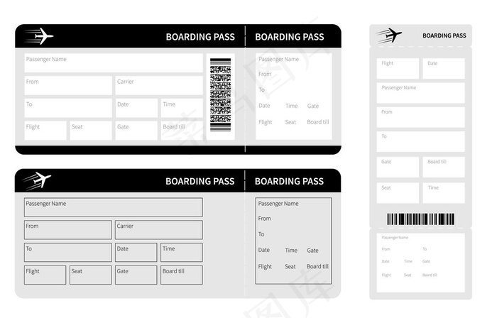 登机牌图片eps,ai矢量模版下载
