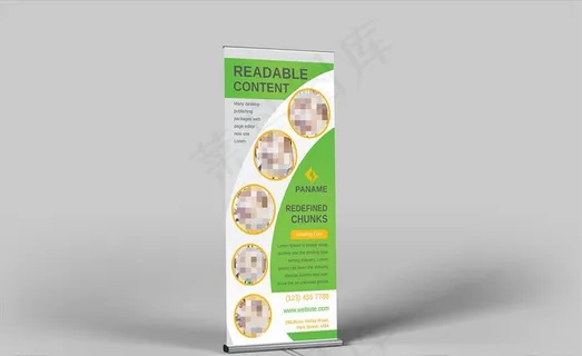 绿色7形易拉宝图片 绿色7形易拉宝图片