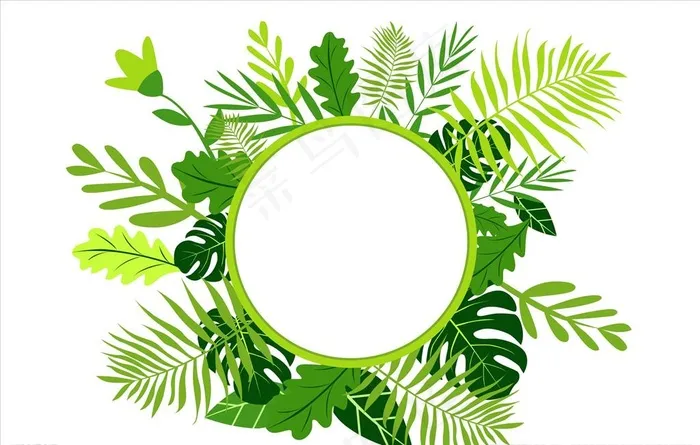 绿叶植物元素背景图片cdr矢量模版下载