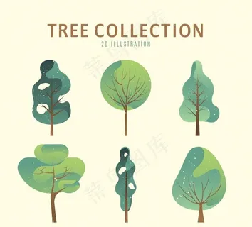 插画风格的树图片