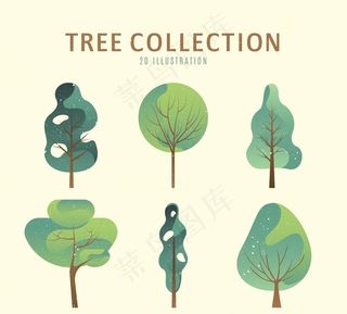 插画风格的树图片