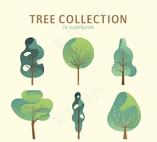 插画风格的树图片
