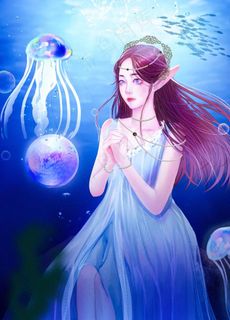 海洋少女插画图片