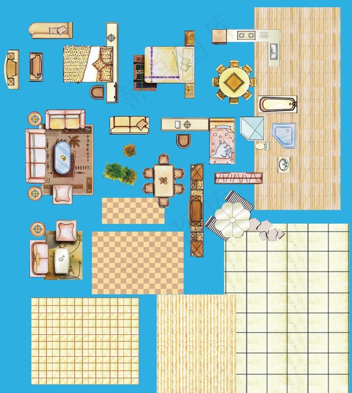 室内设计平面素材图片psd模版下载