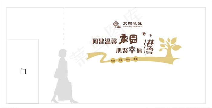 服务文化墙 社区文化墙图片cdr矢量模版下载