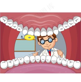 矢量牙医口腔检查图片