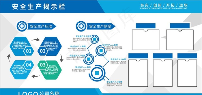 企业6s安全生产揭示栏图片ai矢量模版下载