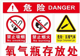 氧气瓶存放处 禁止烟火图片