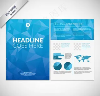 蓝色商务传单图片