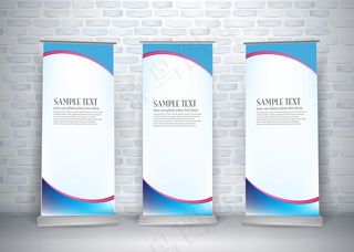 蓝色易拉宝图片