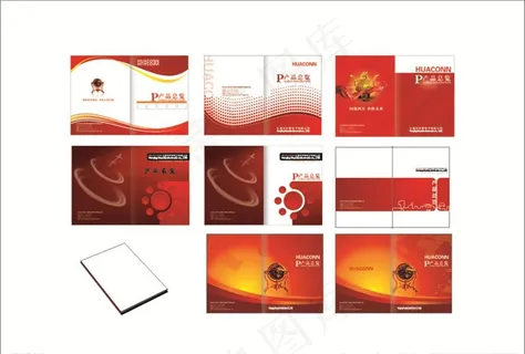 红色动漫画册背景图片