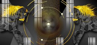 黑马三联画图片