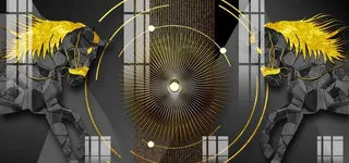 黑马三联画图片