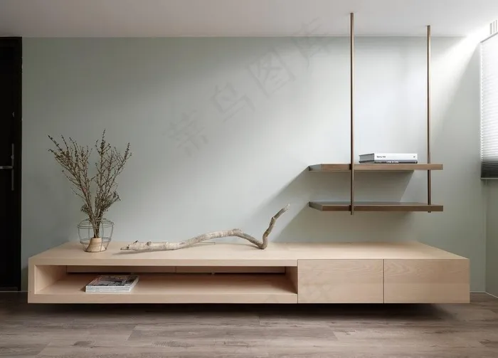 北欧极简客厅装修效果图电视背景图片