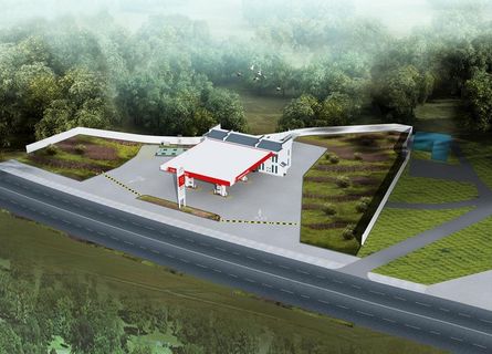 加油站鸟瞰效果图图片