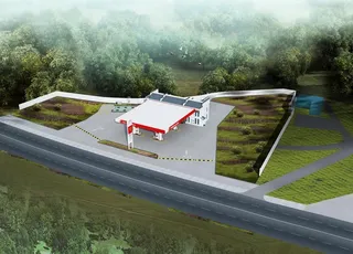 加油站鸟瞰效果图图片