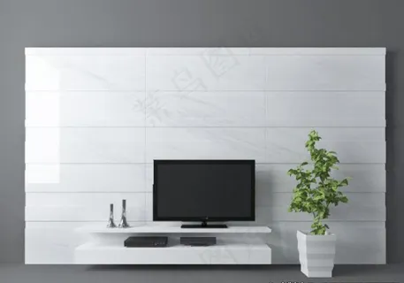 现代电视墙3d模型图片 现代电视墙3d模型图片