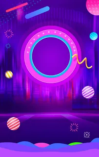 渐变促销立体圆环光线紫色背景图片