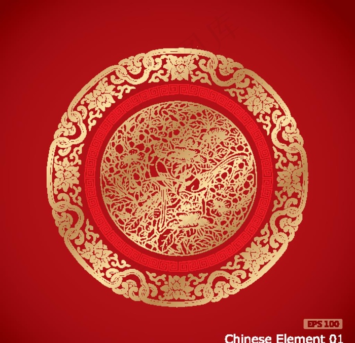 中式喜庆吉祥图腾纹样图片eps,ai矢量模版下载