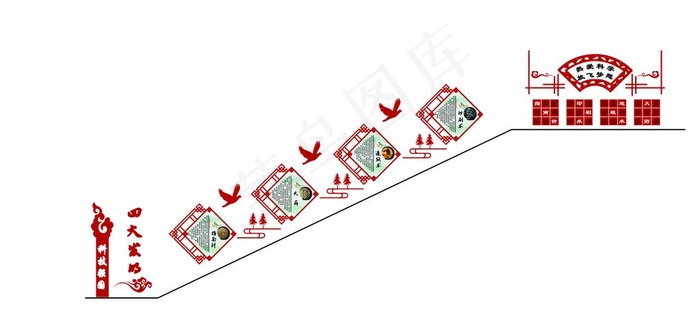 学校楼梯文化墙图片
