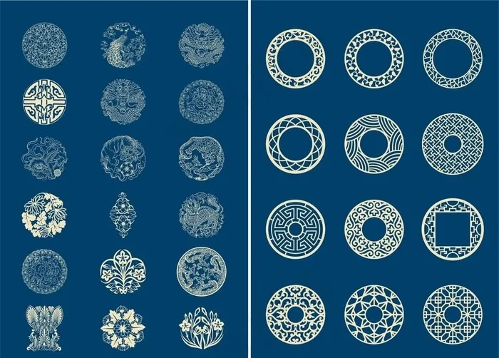 中国风古典花纹素材图片cdr矢量模版下载