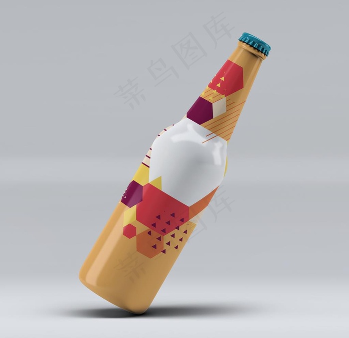 啤酒瓶样机图片psd模版下载