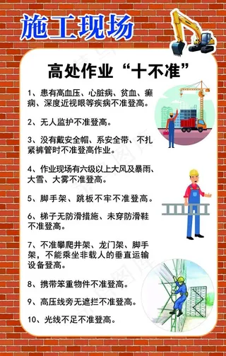 施工现场高处作业十不准图片