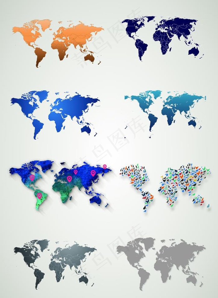世界版图图片ai矢量模版下载