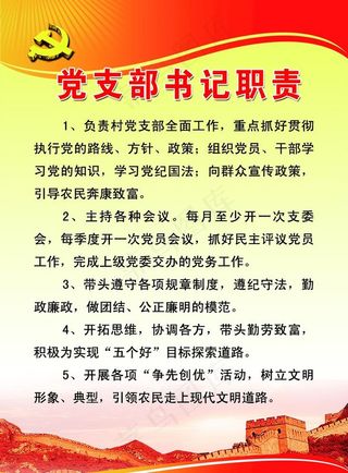 党支部书记职责图片