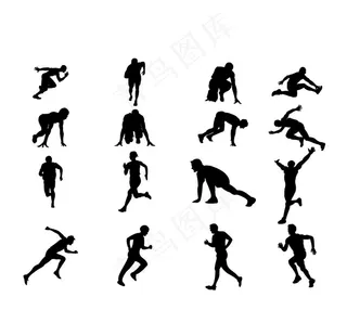 跑步运动人物剪影图片
