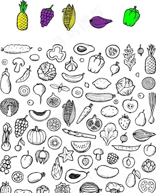 水果线稿图片