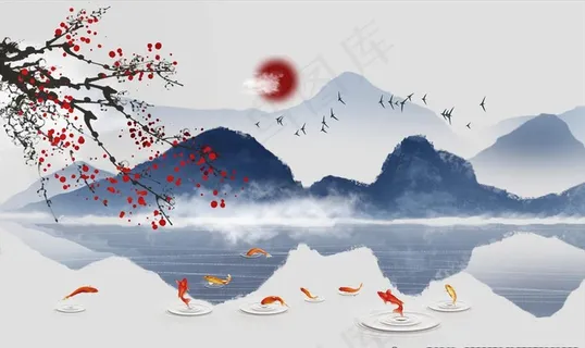 唯美清新水墨风景画图片 唯美清新水墨风景画图片