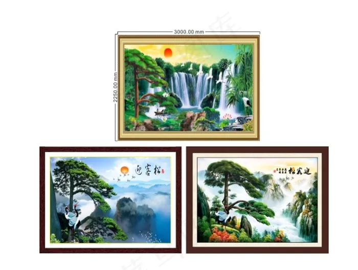 迎客松图片(1200X2400)cdr矢量模版下载