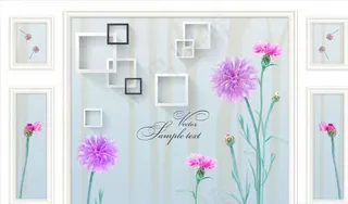 康乃馨 框框 欧式背景墙图片