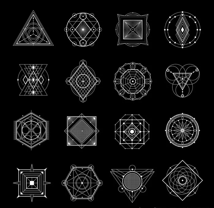 几何抽象花纹图案印花图片eps,ai矢量模版下载