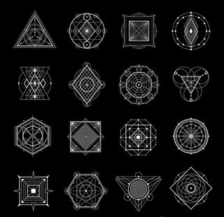 几何抽象花纹图案印花图片