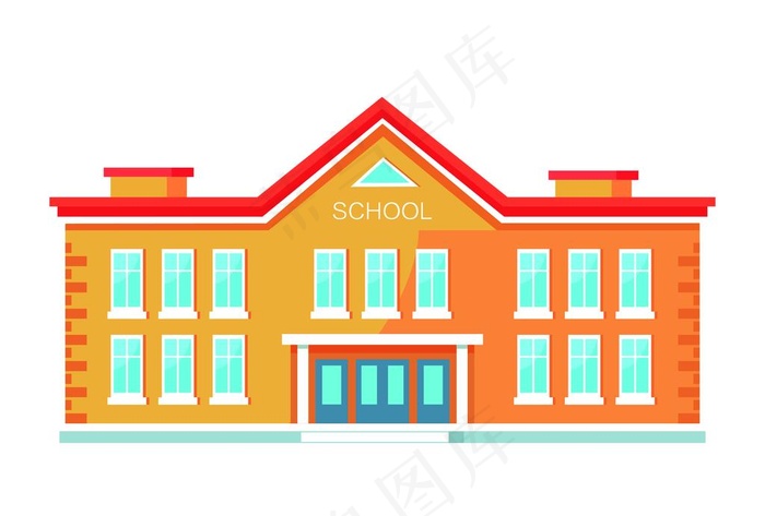 矢量学校教学楼素材图片