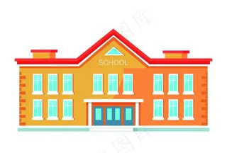 矢量学校教学楼素材图片