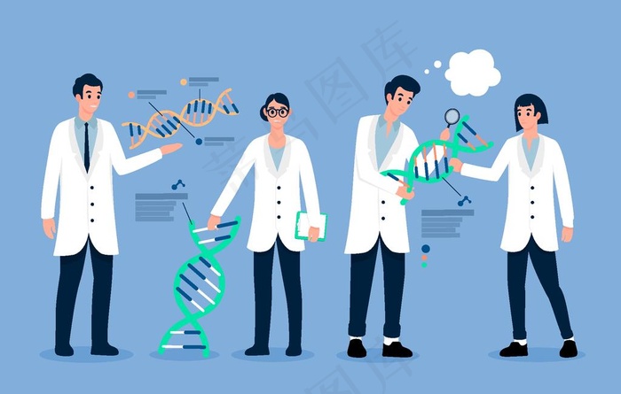 矢量卡通科学实验人物图片ai矢量模版下载